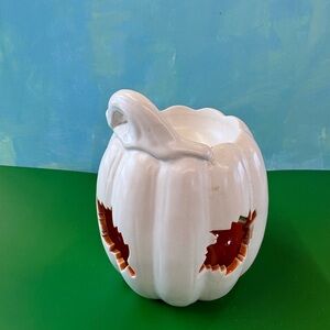 PartyLite White Ceramic Pumpkin Decor For Wax Melts